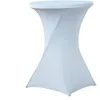 Image de WERKA PRO Housse Nappe Blanche pour Table Mange Debout Ronde ø80cm