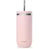 Image de QWETCH - Cold Cup Isotherme 600 ml Rose Pastel - 24h Glacé & 12h Froid - Inox Recyclé, Anti-Éclaboussure - Idéale pour Boissons Fraîches, Bubble Tea et Café Glacé