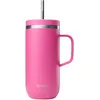 Image de QWETCH - Cold Cup 600ml avec Poignée et Paille - 24h Glacé & 12h Froid - Magenta - Gourde Isotherme en Inox, Tasse Thermo Café