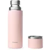 Image de Qwetch - Thermo Isotherme Rose Pastel 750ml - Thermo avec Gobelet Inox Recyclé - 24h Froid et 12h Chaud - Etanche & Idéale pour Café et Thé