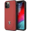 Image de Ferrari Coque Cuir Rouge avec Logo Argent Compatible avec IPHONE 12/12 Pro (6.1)