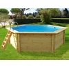 Image de Habitat et Jardin - Piscine Bois Scandinave Ronde Hexagonale Hawai Ø 4,10 x H 1,18 m - Filtration à Cartouche 4 m3/h - Piscine de Jardin Octogonale Hors Sol, Semi-enterrée ou Enterrée
