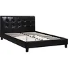 Image de Habitat et Jardin - Lit Double Julia en Simili Noir 140 x 190 cm | Cadre de Lit 2 Places | Sommier et Tête de Lit Inclus | Support à Lattes en Bois