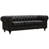 Image de Canapé Fixe Chesterfield Aliza - 204 x 80 x 58 cm - 3 Places - Marron