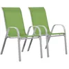Image de Habitat et Jardin - Lot de 2 Fauteuils de Jardin en Textilène et Acier Vert - Cordoba|Phoenix - Chaises de Jardin avec Accoudoirs - Chaises de Maison Solides et Légères