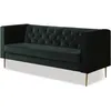 Image de Canapé fixe en velours "Bruce" - 196 x 76 x 82 cm - 3 places - Vert foncé