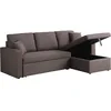 Image de Habitat et Jardin - Canapé d'angle Convertible et Réversible Alain 3 Places Taupe - Canapé Lit Moderne en Tissu Lin - Espace de Stockage (Méridienne) - Design