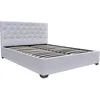 Image de Habitat et Jardin - Lit Double Tino en Simili Blanc avec Coffre Rangements 160 x 200 cm | Cadre de Lit 2 Places Design | Sommier à Lattes et Tête de Lit Inclus