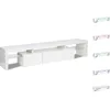Image de Habitat et Jardin Meuble TV LED laqué Tina - 187.5 x 34 x 38 cm - Blanc