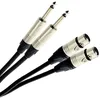 Image de Plugger Elite Câble instrument épanoui équipé de 2x XLR femelle 3 broches Neutrik vers 2x Jack mâle mono Neutrik 6,35mm. Signal asymétrique. Longueur 60cm. Qualité professionnelle