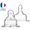 Image de DODIE Tétine Sensation+ plate col large +6 mois silicone débit 4 spéciale liquide épais (Lot de 3)