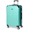 Image de Todeco Valise Grande Taille 78cm, Valise de Voyage, Rigide e Légère ABS Valise de Voyage à roulettes Valises, 4 Doubles Roues, 78x51x28cm, Vert pin Clair