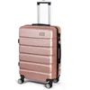 Image de Todeco Valise Moyenne Taille 67cm, Rigide e Légère ABS+PC Valise à Main légère avec Coque Rigide, Valise de Voyage, avec 4 Doubles Roues, 67×44×25cm, Or Rose