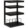 Image de Meubles hi-fi NorStone Esse hi-fi Vinyl noir satiné verres noirs