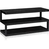 Image de Meubles TV NorStone Esse noir satiné et verres noirs