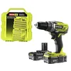 Image de Pack RYOBI perceusse visseuse 18V One+ - 2 batteries 2.0Ah - chargeur rapide 2.0Ah-220S - Coffret 127 accessoires de vissage perçage
