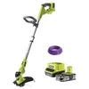 Image de RYOBI Pack Coupe Bordures Hybride 18V One+ - 1 Batterie 2.5Ah LithiumPlus - 1 Chargeur Rapide - Bobine Fil Rond 15m diamètre 1.6mm Violet Universel