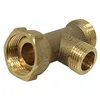 Image de Arcanaute - Raccord laiton à visser - Té réduit Mâle 3/4'' (20/27) - Mâle 1/2'' (15/21) - Femelle écrou prisonnier 3/4'' (20/27)