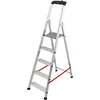 Image de Escabeau Professionnel Pliable en Aluminium 5 marches Larges Hailo Alu Pro