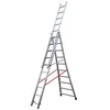 Image de Echelle Transformable Base évasée 3 Plans 3x10 échelons 6m/6,8m en alu Hailo Premium