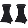 Image de Inkazen - 2 Tables hautes de réception pliantes + housses noires gris/blanc - 60x60x105 cm OS