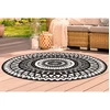 Image de Pratik Garden - Tapis extérieur rond Maori noir/blanc - D.150 cm OS