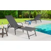 Image de Pratik Garden - 2 Transats textilene gris - 185x58x50 cm OS