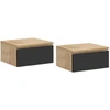 Image de Idomya - 2 Tables de chevet suspendues Tom bois/noir - 40x30x18 cm 140 cm