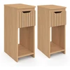 Image de Idomya - 2 Tables de chevet Faustine avec 1 tiroir bois - 20x30x49.5 cm 140 cm