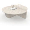 Image de Idomya - Tables basses rondes asymétriques travertin - 90x90x35 cm OS