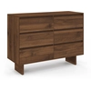 Image de Idomya Factory - Commode Yumi 6 tiroirs en bois effet noyer - 108x40x80 cm OS
