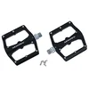 Image de PEDALE VTT Descente - BMX Newton Noir A ROULEMENTS ALU CNC Filetage 9-16 avec Picots Argent DEMONTABLE (Paire) 115x97mm