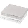 Image de Lot de 2 draps housse - MON PTIT DODO - Jersey 100% coton - 70 x 140 cm - Blanc et gris souris
