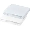 Image de Lot de 2 draps housse - MON PTIT DODO - Jersey 100% coton - 70 x 140 cm - Blanc et light blue