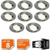 Image de LampesEcoEnergie Lot de 8 spot led encastrable complet orientable alu brossé avec ampoule gu10 230v 5w