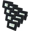 Image de Lot de 10 LED Projecteur Lampe 30W Noir 6000K IP65 Extra Plat