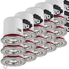 Image de LampesEcoEnergie Support Spot Encastrable - Lot de 15 Supports Orientables pour Spots Ampoules LED BBC - Partie Visible 100mm en Aluminium Brossé, Douille GU10 - Remplacement Ampoule Simple & Rapide