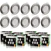 Image de LampesEcoEnergie 10 SPOTS LED DIMMABLE SANS VARIATEUR 7W eq.56w BLANC CHAUD FINITION ALU BROSSE