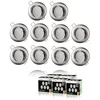 Image de LampesEcoEnergie 10 SPOTS LED DIMMABLE SANS VARIATEUR 7W eq.56w BLANC NEUTRE ORIENTABLE ALU BROSSE