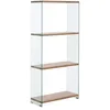 Image de Meubletmoi Etagère bibliothèque en Verre trempé et 4 Plateaux en Bois MDF - Design Contemporain - Ice/L