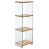 Image de Meubletmoi Etagère bibliothèque en Verre trempé et 4 Plateaux en Bois MDF - Design Contemporain - Ice/S