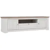 Image de Meuble TV 205 cm 2 Portes 1 tiroir 1 Niche poignées métal décor chêne Clair Blanchi Style Classique Chic et Campagne - Angele