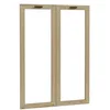 Image de Meubletmoi Option 2 Portes de Placard vitrées pour bibliothèque décor Bois chêne Rustique avec poignées en métal Noir - Manolo
