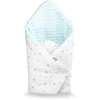 Image de Sevira Kids - Gigoteuse d'emmaillotage - Hiver - Bebe - Multi-Usage - 100% Coton - Mincky Réversible - Nid d'ange - Cadeau Naissance - Stella Bleu - 80x80 cm