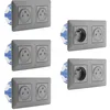 Image de Lot de 5 doubles prises 2P+T 16A livrée avec boîte d'encastrement Titanium - Artezo