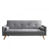Image de CONCEPT USINE | Canapé Scandinave Convertible 3 Places en Tissu | Moderne avec Accoudoirs - Wooden Gris | Coussins D'Appoint Déhoussables| Dimensions 209X88X89 cm | Confort, Design, Résistant