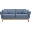 Image de CONCEPT USINE | Canapé Scandinave Höga | Bleu Pastel | 3 Places + 2 Coussins | Canapé Moderne Design Droit en Tissu avec Accoudoirs | Coussins d'Appoint, Dossier, Assise Déhoussables | Largeur 190 cm
