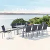 Image de CONCEPT USINE | Salon de Jardin en Aluminium 10 Places | Design Arezzo Gris | Table Extensible + 10 Chaises | Rallonge Papillon Pratique | Forte Résistance UV et Intempéries | Repas Jardin