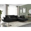 Image de LOUNGITUDE - RIO - Canapé d'angle -Gauche- Convertible - 5 Places - Coffre - Têtières réglables - En Simili - Noir - L271cm