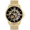 Image de Montignac - Montre Automatique Homme - Acier Doré 42 mm - Cadran Squelette, Chiffres Romains - Bracelet Milanais Doré - Fermoir Coulissant Élégant, Pratique - Accessoire Homme - Modèle MOW150